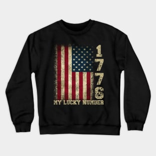 1776 MY LUCKY NUMBER FREEDOM USA 4TH OF JULY Crewneck Sweatshirt